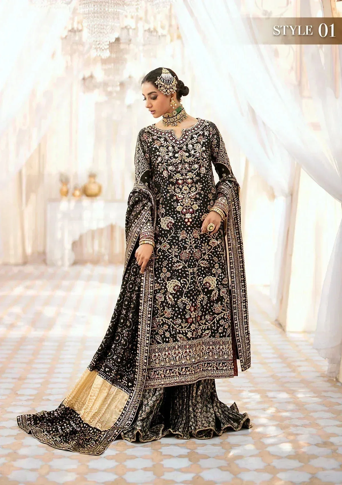 Aik Atelier Wedding Festive 24 Black Organza – view 2 – Poshaq