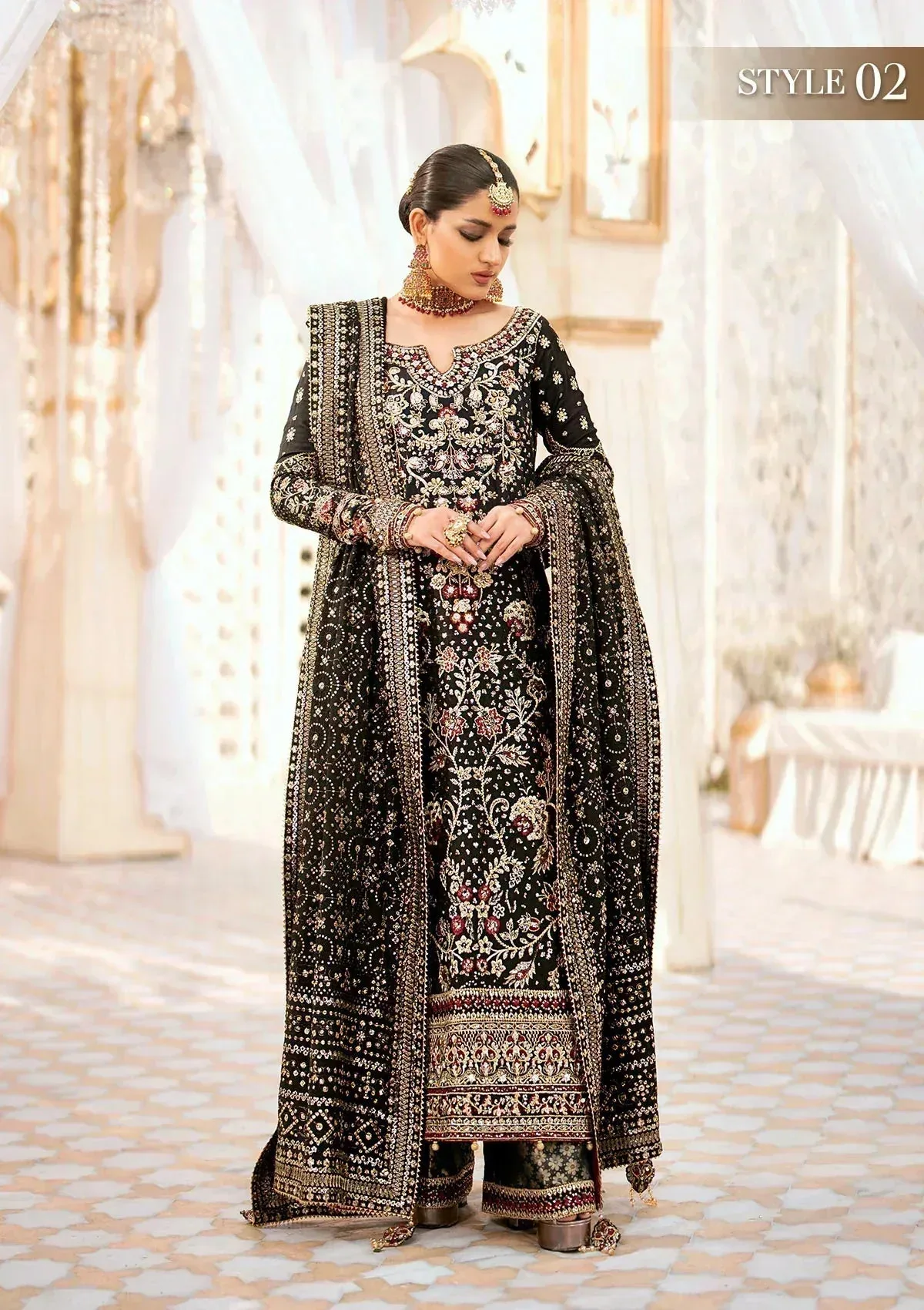 Aik Atelier Wedding Festive 24 Black Organza – view 3 – Poshaq