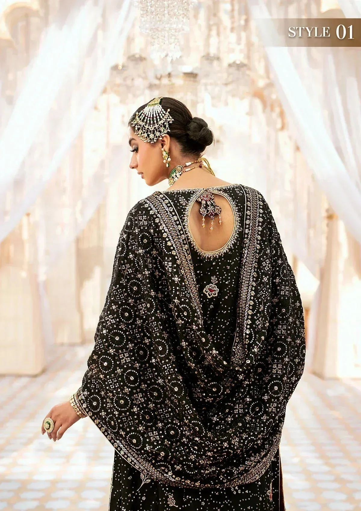 Aik Atelier Wedding Festive 24 Black Organza – view 7 – Poshaq