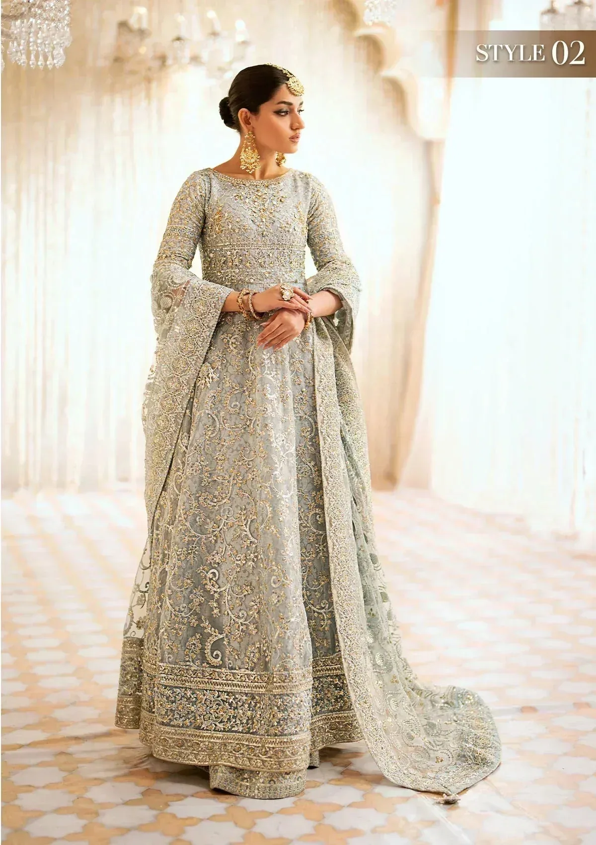 Aik Atelier Wedding Festive 24 Grey Organza – view 2 – Poshaq