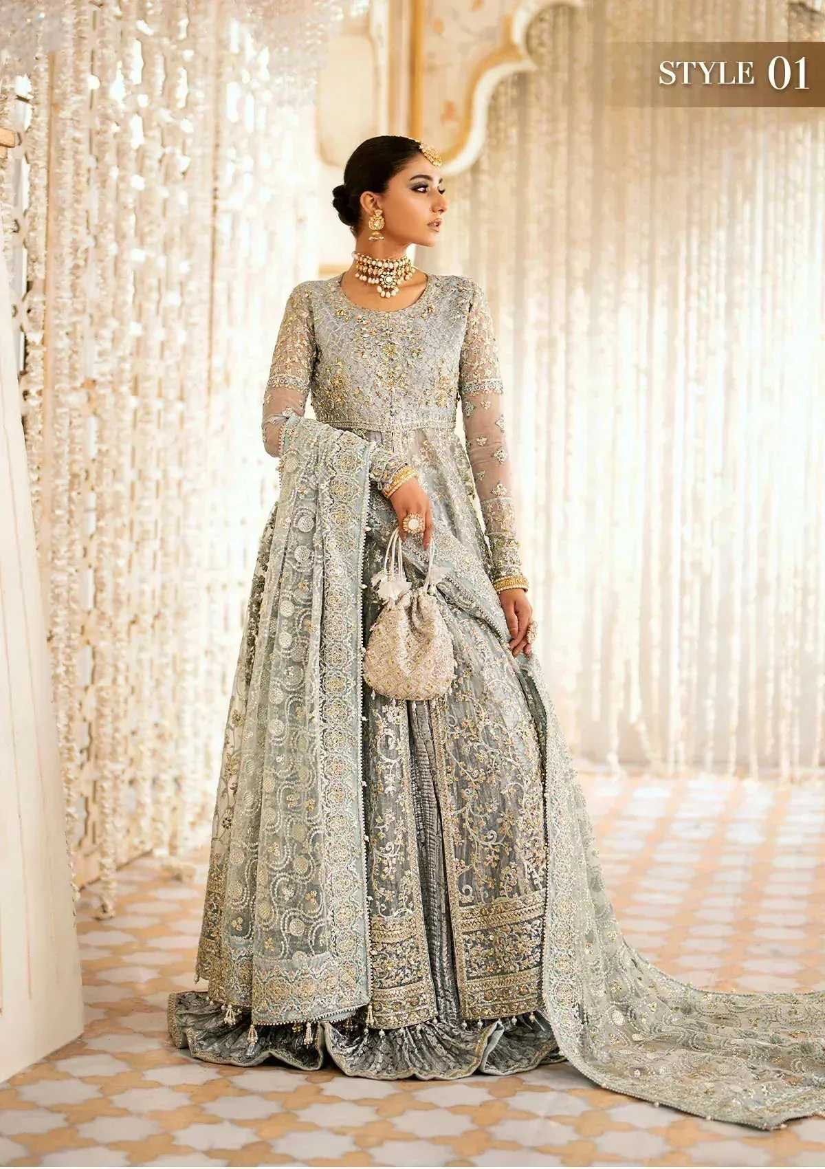 Aik Atelier Wedding Festive 24 Grey Organza – view 3 – Poshaq