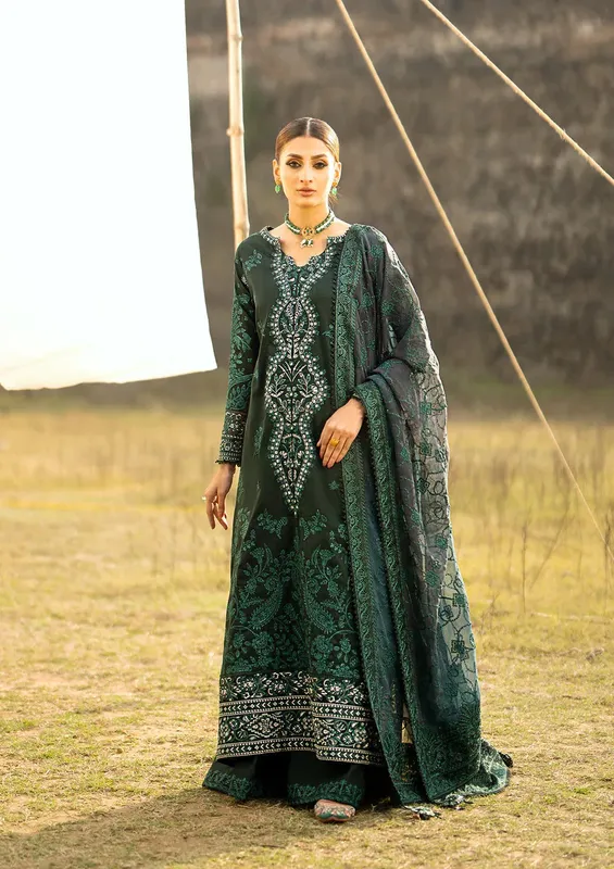 Aik Atelier Pardes Lawn 24 Green Organza – view 1 – Poshaq