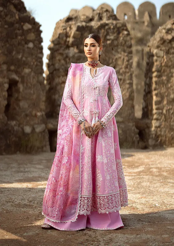 Aik Atelier Pardes Lawn 24 Pink Organza – view 1 – Poshaq