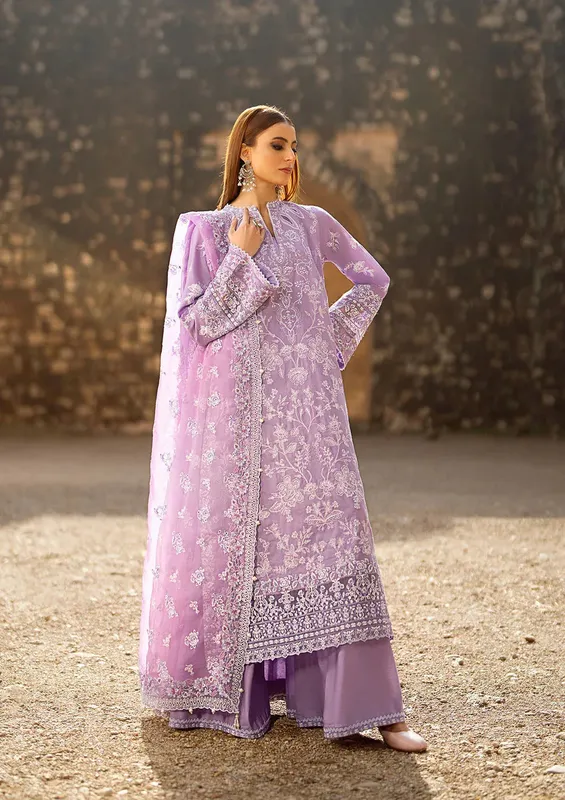 Aik Atelier Pardes Lawn 24 Purple Organza – view 1 – Poshaq
