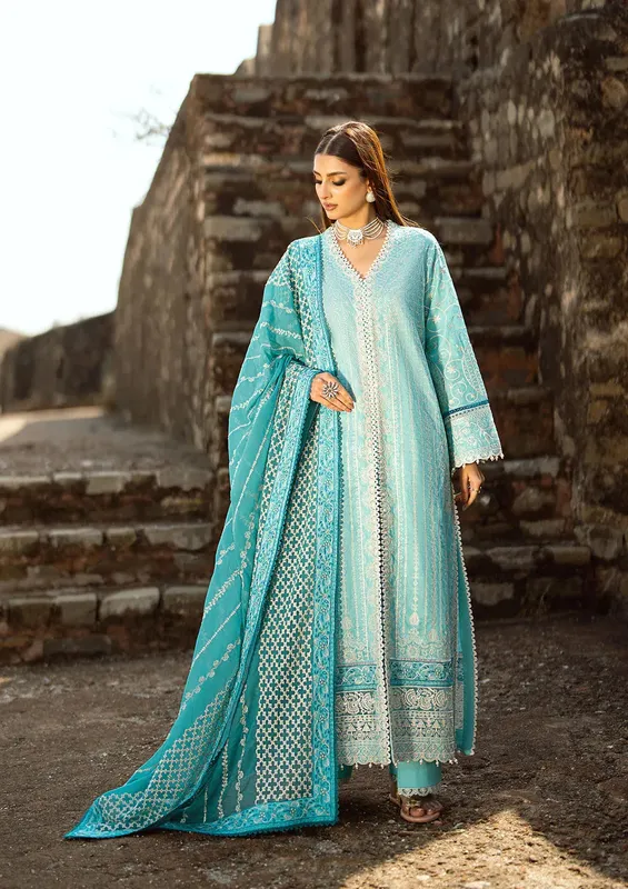 Aik Atelier Pardes Lawn 24 Sky Blue Organza – view 1 – Poshaq