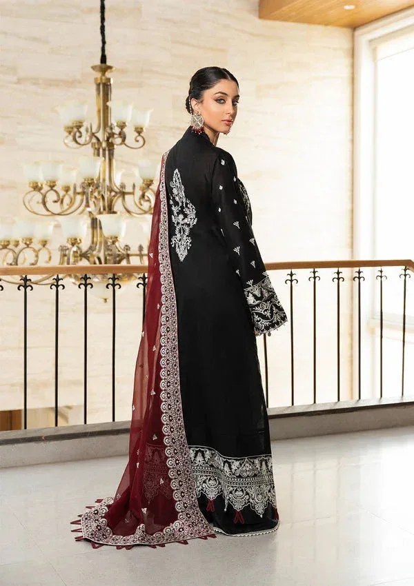 Aik Atelier Samah Lawn 24 Black Organza – view 2 – Poshaq