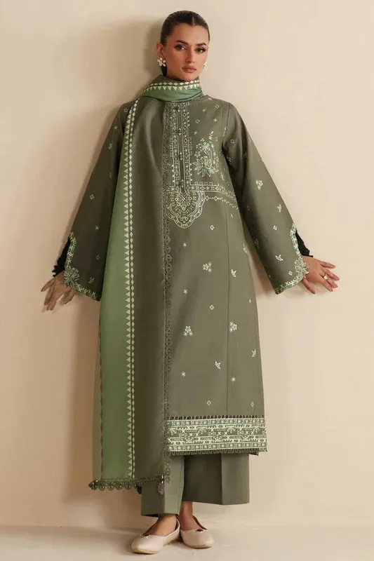 Farasha Winter Spell 25 Grey Khaddar – view 1 – Poshaq