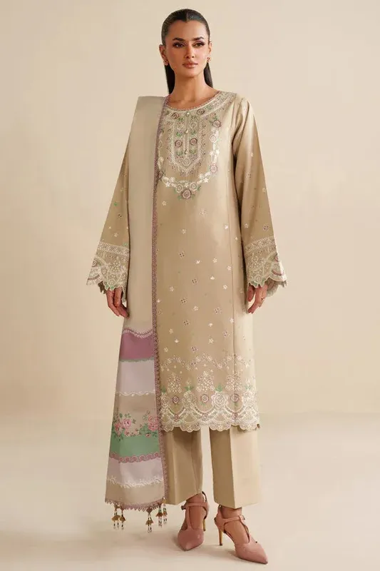 Farasha Winter Spell 25 Beige Khaddar – view 1 – Poshaq