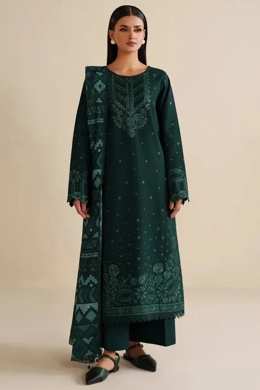 Farasha Winter Spell 25 Green Khaddar – view 1 – Poshaq