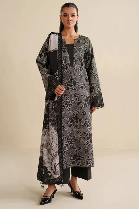 Farasha Winter Spell 25 Grey Khaddar – view 1 – Poshaq