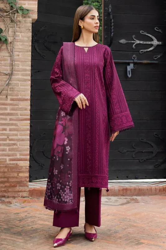 Farasha Eminence Khaddar 25 Berry Khaddar – view 1 – Poshaq