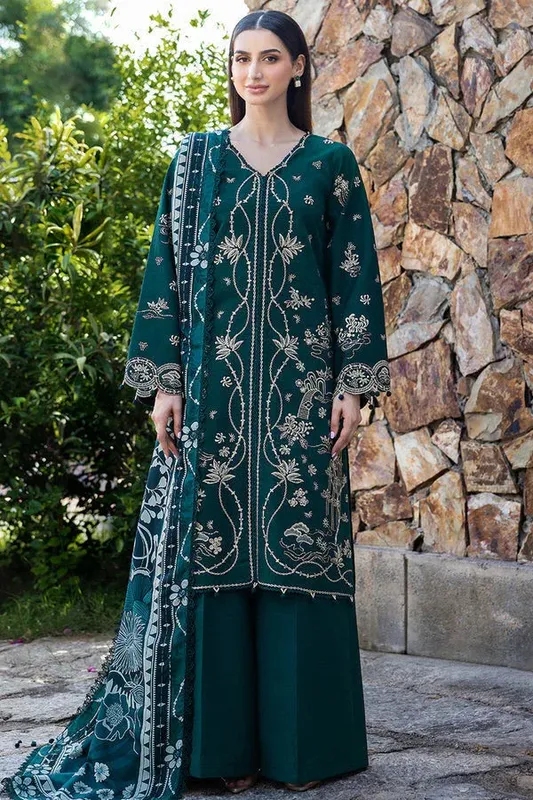 Farasha Eminence Khaddar 25 Teal Khaddar – view 1 – Poshaq