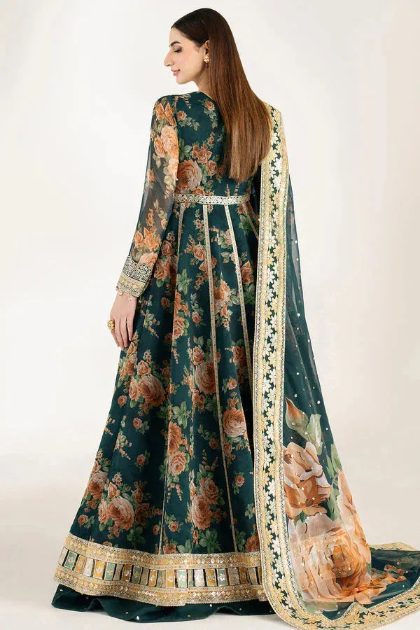 Farasha Fiorella Formals Deep Teal Green Raw Silk – view 2 – Poshaq