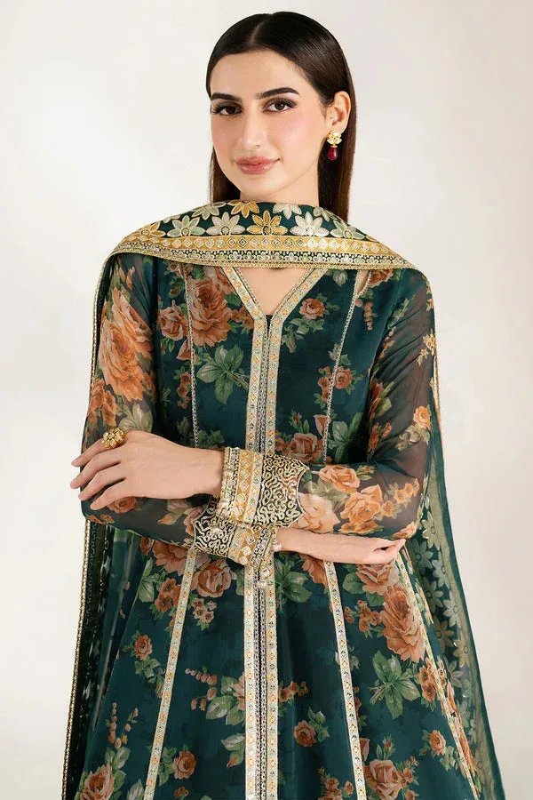 Farasha Fiorella Formals Deep Teal Green Raw Silk – view 3 – Poshaq
