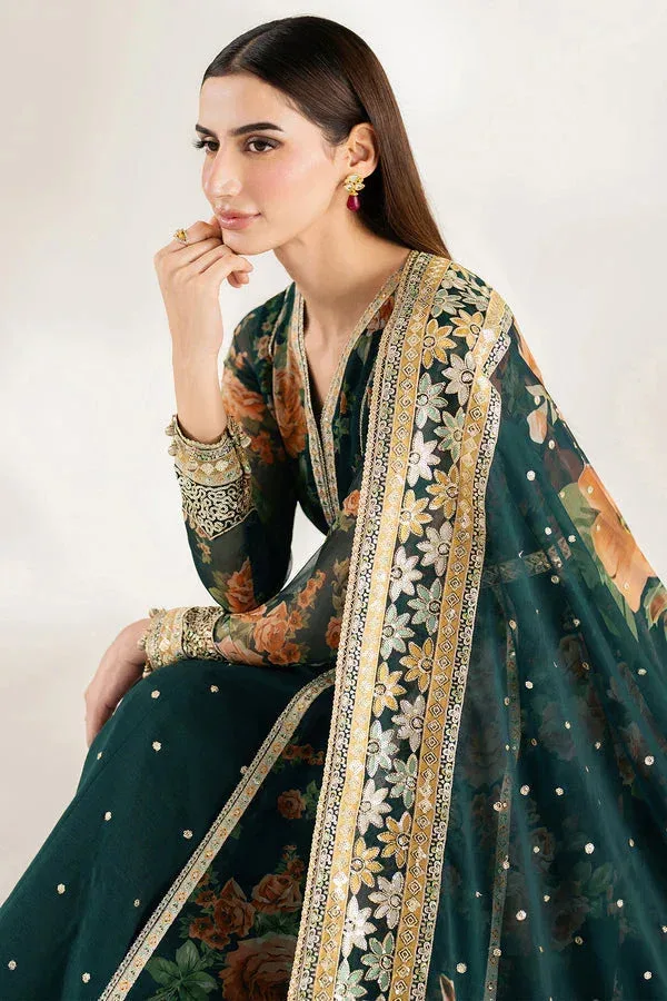 Farasha Fiorella Formals Deep Teal Green Raw Silk – view 8 – Poshaq