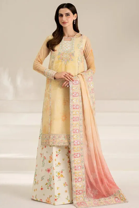 Farasha Fiorella Formals Dust Yellow Raw Silk – view 1 – Poshaq