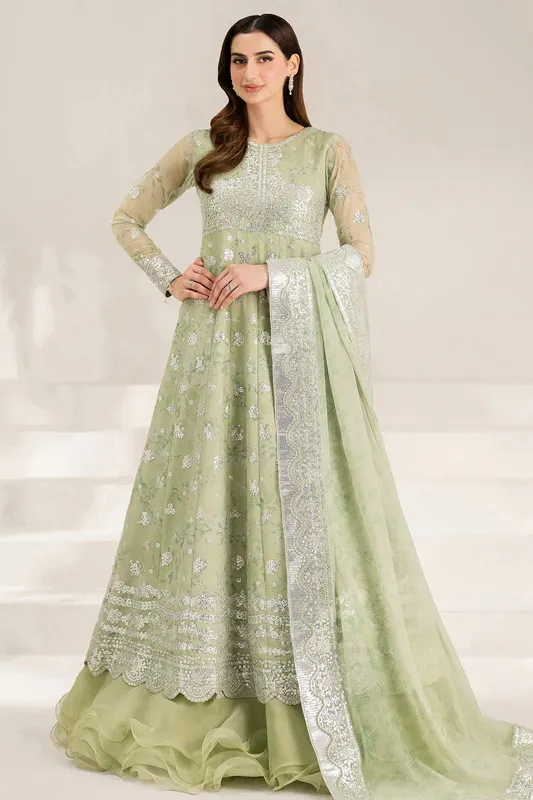 Farasha Fiorella Formals Sage Raw Silk – view 1 – Poshaq