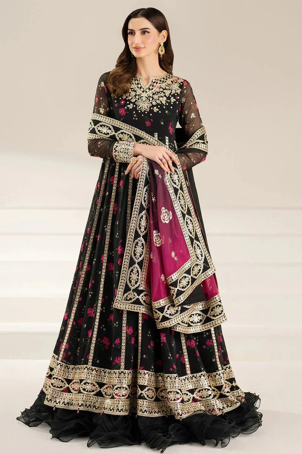 Farasha Fiorella Formals Black Raw Silk – view 1 – Poshaq