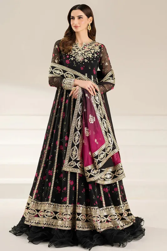 Farasha Fiorella Formals Black Raw Silk – view 1 – Poshaq
