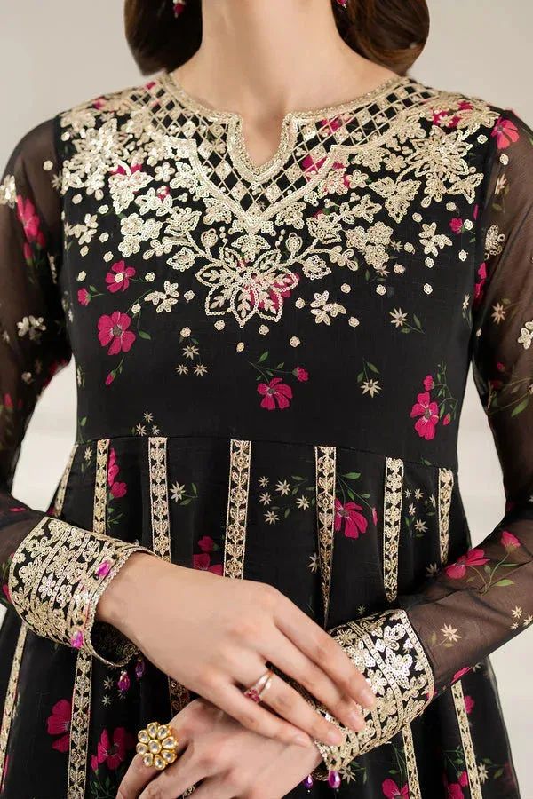 Farasha Fiorella Formals Black Raw Silk – view 3 – Poshaq