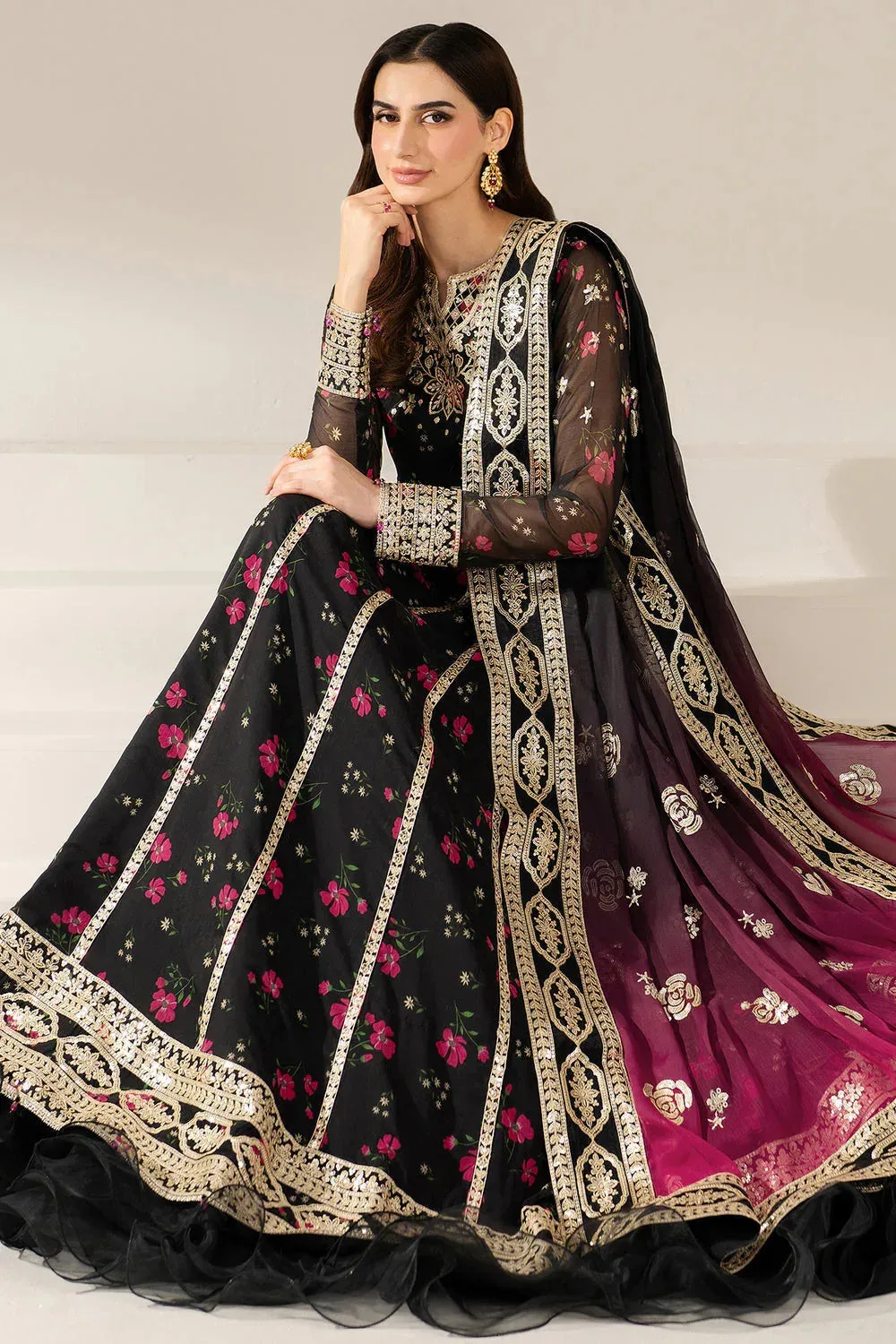 Farasha Fiorella Formals Black Raw Silk – view 7 – Poshaq