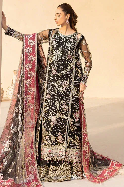Farasha Lu Zella Premium Formals 25 black Raw Silk – view 1 – Poshaq