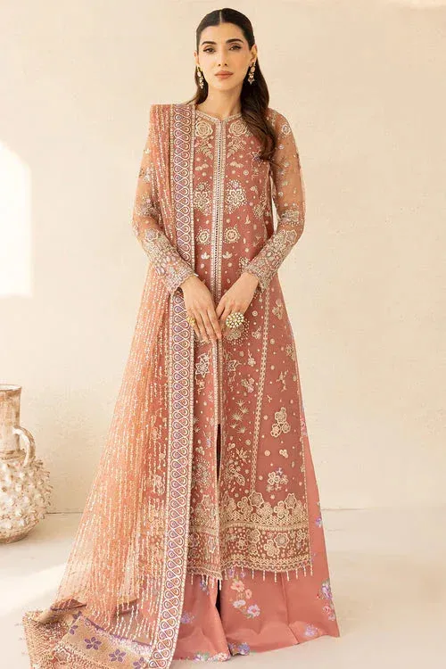 Farasha Lu Zella Premium Formals 25 peach Raw Silk – view 1 – Poshaq