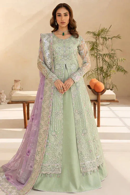 Farasha Lu Zella Premium Formals 25 mint green Raw Silk – view 1 – Poshaq