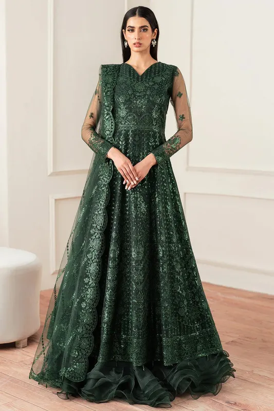 Farasha Essence Formals 25 Emerald Green Raw Silk – view 1 – Poshaq
