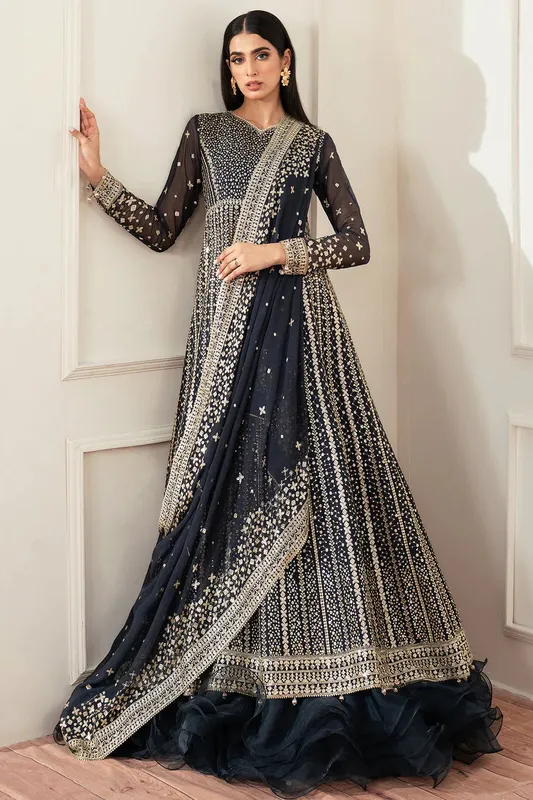 Farasha Essence Formals 25 Midnight Blue Raw Silk – view 1 – Poshaq