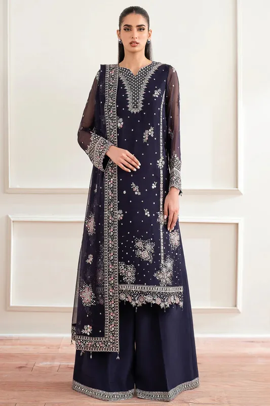 Farasha Essence Formals 25 Dark Blue Raw Silk – view 1 – Poshaq