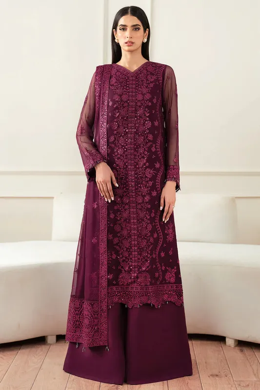 Farasha Essence Formals 25 Deep Violet Raw Silk – view 1 – Poshaq