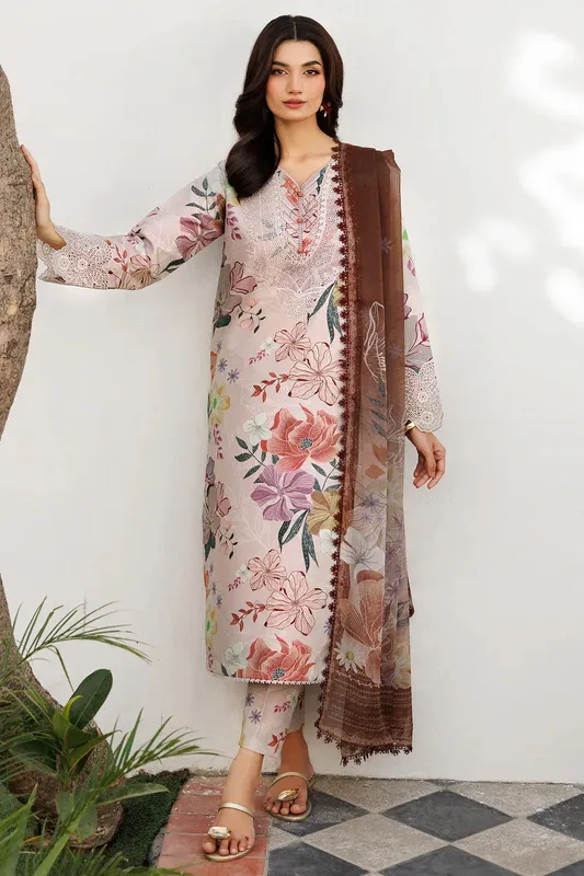 Farasha Printed Essentials Light Skin Organza – view 1 – Poshaq