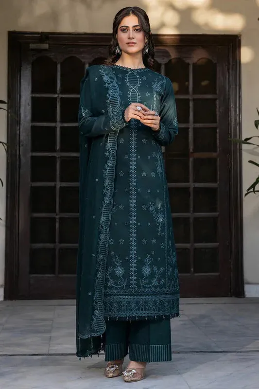 Farasha Summer Weaves Embroidered Lawn Zinc Chiffon – view 1 – Poshaq