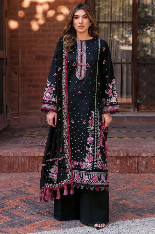 Farasha Summer Weaves Embroidered Lawn Black Chiffon – view 1 – Poshaq