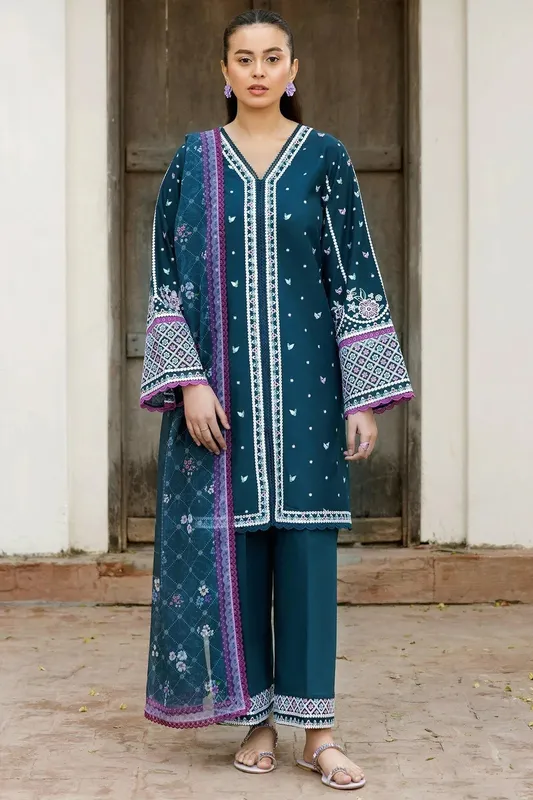 Farasha Summer Weaves Embroidered Lawn Zinc Organza – view 1 – Poshaq
