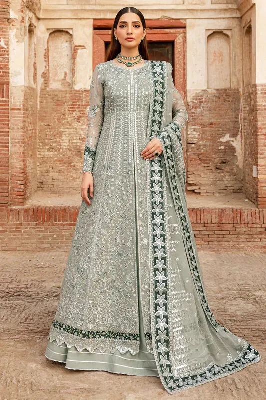 Farasha Ritzier Wedding Formals Cloud Gray Raw Silk – view 1 – Poshaq