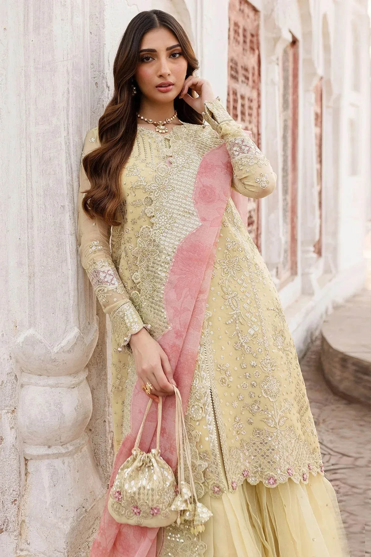 Farasha Ritzier Wedding Formals Pastel Yellow Raw Silk – view 7 – Poshaq
