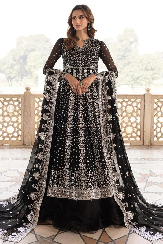 Farasha Ritzier Wedding Formals Black Raw Silk – view 1 – Poshaq