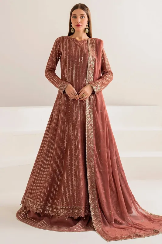 Farasha Lumiere Formals Tea Pink Raw Silk – view 1 – Poshaq