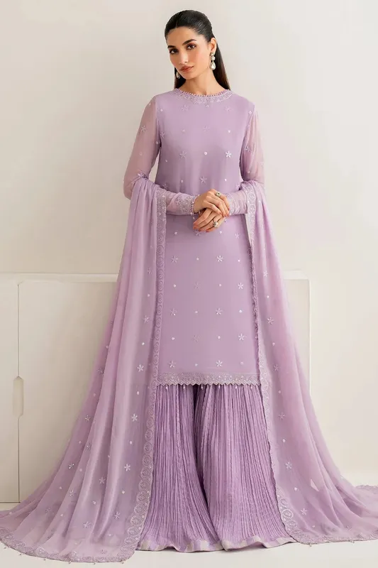 Farasha Lumiere Formals Lilac Raw Silk – view 1 – Poshaq