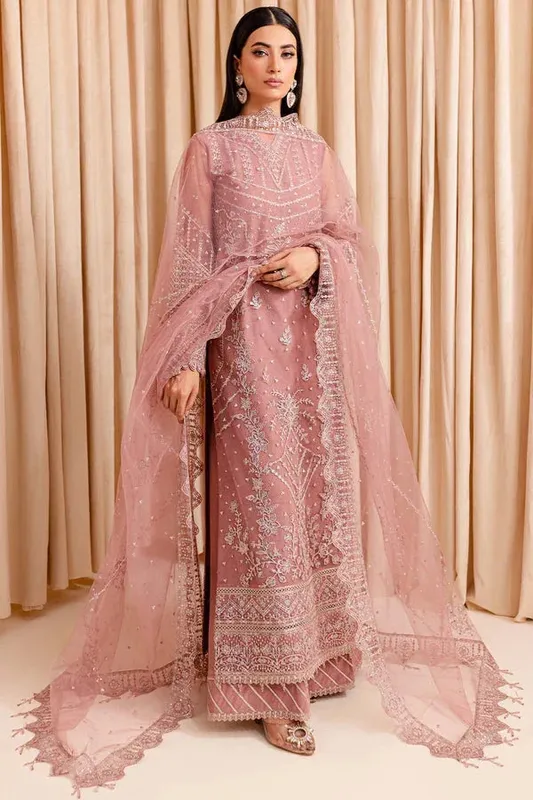 Farasha Lumiere Formals Pink Raw Silk – view 1 – Poshaq