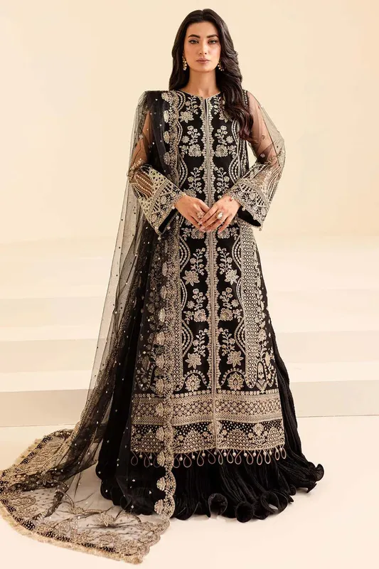 Farasha Lumiere Formals Black Raw Silk – view 1 – Poshaq