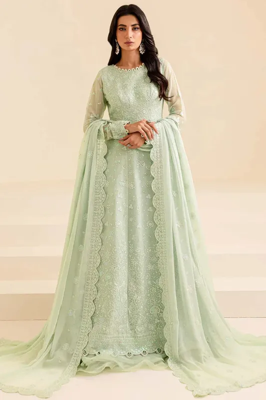 Farasha Lumiere Formals Green Raw Silk – view 1 – Poshaq