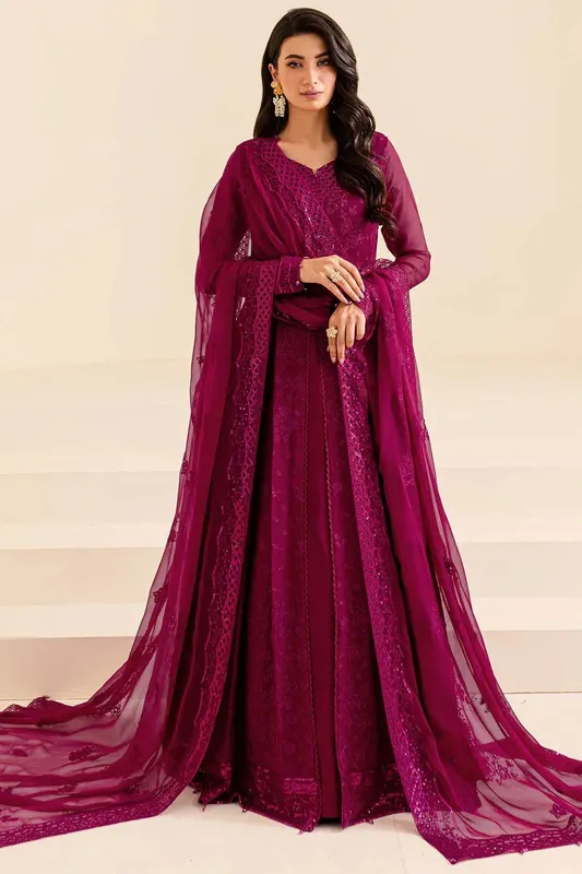 Farasha Lumiere Formals Wine Raw Silk – view 1 – Poshaq