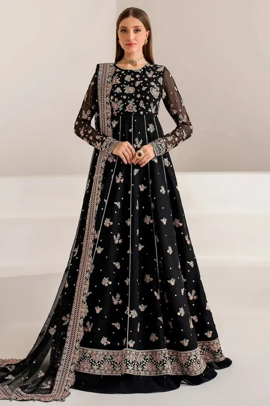 Farasha Lumiere Formals Black Raw Silk – view 1 – Poshaq