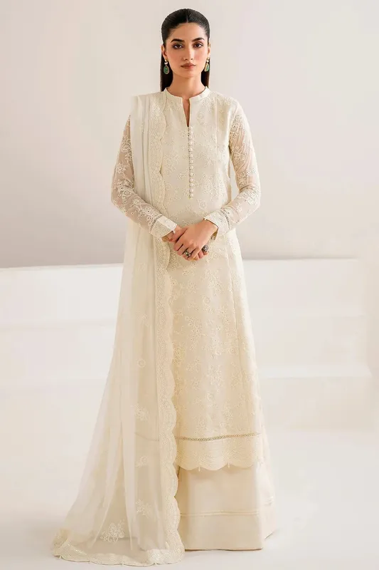 Farasha Lumiere Formals Beige Raw Silk – view 1 – Poshaq