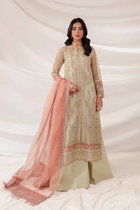 Farasha Lumiere Luxury Collection 23 Ivory Raw Silk – view 1 – Poshaq