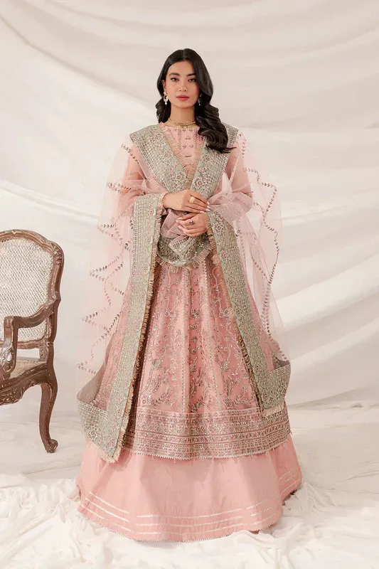 Farasha Lumiere Luxury Collection 23 Pink Raw Silk – view 1 – Poshaq