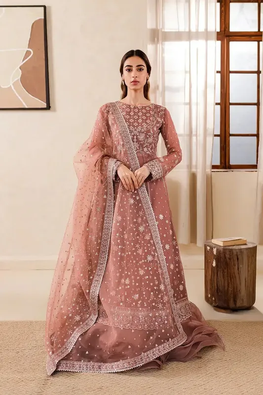 Farasha Ritzier Festive Formals Pink Raw Silk – view 1 – Poshaq